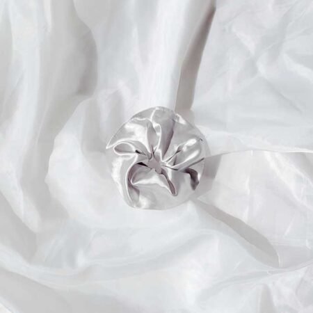 Scrunchie Satén Grey Silver
