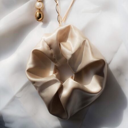 Scrunchie Satén Champagne
