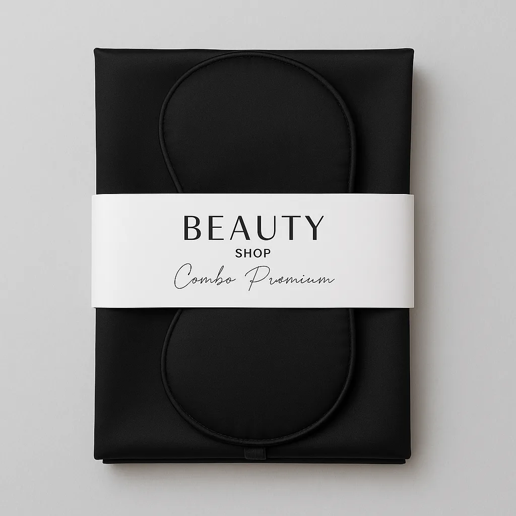 Combo Funda Premium + Antifaz + Scrunchie Black - Imagen 5