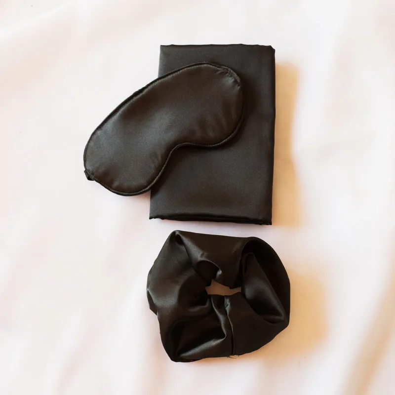 Combo Funda Premium + Antifaz + Scrunchie Black
