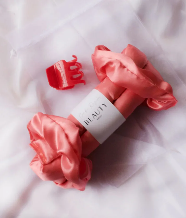 Rizador modelador ondas sin calor + 2 scrunchies Coral + Broche - Imagen 4