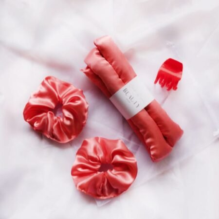Rizador modelador ondas sin calor + 2 scrunchies Coral + Broche