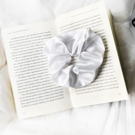 Scrunchie Satén Blanco