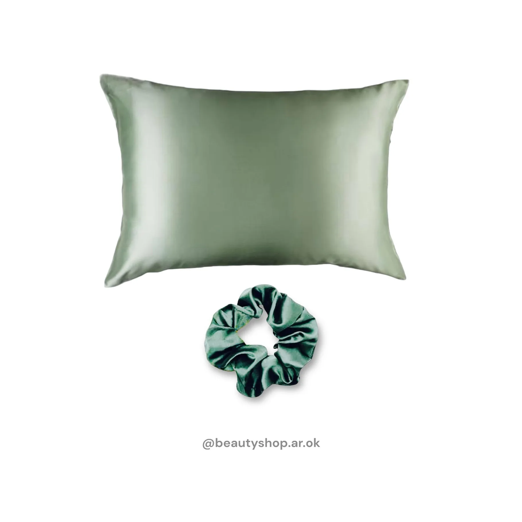 Combo Antifrizz Funda y Scrunchie Verde Oliva
